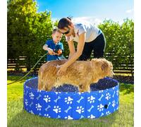 PawHut Foldable Dog Paddling Pool Pet Cat Swimming Pool Indoor/Outdoor Collapsible Bathing Tub Shower Tub Puppy ?120 × 30H cm L Sized