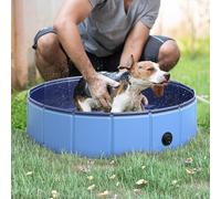 PawHut Foldable Dog Paddling Pool Pet Cat Swimming Pool Indoor/Outdoor Collapsible Summer Bathing Tub Shower Tub Puppy Washer ?80 × 20H cm