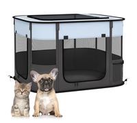 PawHut Foldable Dog Pen with Storage Bag for Indoor/Outdoor Use, Grey Aosom UK