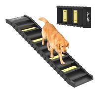 PawHut Foldable Dog Ramp for Cars High Bed Portable 10-Step Pet Steps Black