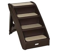 PawHut Foldable Dog Steps for Bed Sofa 4-Step Dark Brown 62 x 38 x 49.5cm