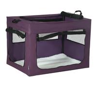 PawHut Foldable Pet Carrier for Small and Medium Dogs, Portable Cat Carrier, Spacious and Comfortable, 79.5 x 57 x 57 cm, Purple Aosom UK