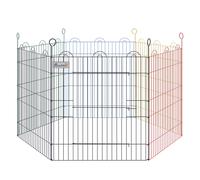 PawHut Foldable Pet Playpen Puppy Pen w/ Door Metal Indoor & Outdoor