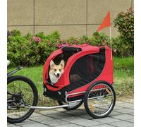 PawHut Folding Bicycle Pet Trailer W/Removable Cover-Red