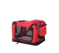 PawHut 60cm Foldable Pet Carrier - Soft Side Pet Travel Crate w/ Mat - Red | TJ Hughes