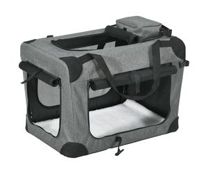 PawHut Folding Pet Carrier Bag, Durable Oxford Fabric, Lightweight & Breathable, Stylish Grey Aosom UK
