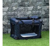 Pawhut Folding Pet Carrier Bag House W/ Cushion Storage, Dark Blue 60X41.5X41Cm