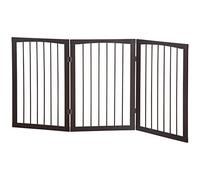 Folding Pet Gate Dog Fence Child Safety Indoor Durable Free Standing Pine Wood