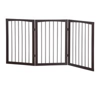 Pawhut Folding Pet Gate Fence Free Standing Child Safety Indoor Wood Durable
