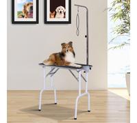 PawHut Folding Pet Grooming Table for Small Dogs with Adjustable Grooming Arm Max Load 30 KG