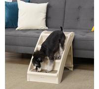 Pawhut Four-Step Foldable Pet Stairs W/ Non-Slip Mats, For S, Xs Dogs - Beige