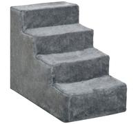 PawHut Four-Step Portable Dog Stairs with Washable Plush Cover, for Small Pets