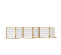 PawHut Freestanding Pet Dog Gate, Six-Panel Foldable Wooden Playpen, 432cm
