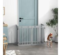 PawHut Freestanding Pet Gate 4 Panel Dog Barrier Folding Safety Fence