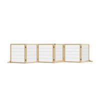 PawHut Freestanding 6 Panel Foldable Wooden Playpen/Gate, Brown