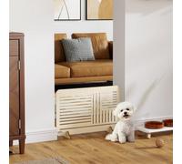 Pawhut Freestanding Pet Gate For Small Dogs, 75 X 51 Cm, Natural
