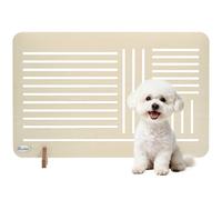 PawHut Freestanding Pet Gate for Small Dogs, Portable with Feet, 75 x 51 cm Natural