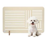 PawHut Freestanding Pet Gate, Portable Dog Barrier Gate with Feet for Small Breeds, Dog Stopper for Doorways and Stairs, 75 x 51 cm, Natural Wood