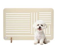 PawHut Freestanding Pet Gate Portable with Feet 75 x 51 cm Natural Wood | Dog Barrier Gate, Dog Stopper, for Small Breeds, for Doorways and Stairs