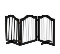 PawHut Freestanding Pet Gate Safety Barrier 3 Pannel w/ Support Feet Black