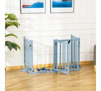 PawHut Freestanding Pet Gate w/ 2 Support Feet for Doorways Stairs Blue Grey | TJ Hughes