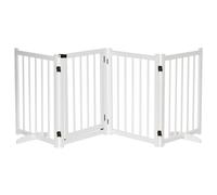 PawHut Freestanding Pet Gate w/ 2 Support Feet for Doorways Stairs White
