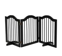 PawHut Freestanding Pet Gate Safety Barrier 3 Pannel w/ Support Feet Black