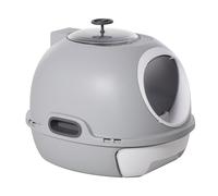 PawHut Futuristic Capsule-Shaped Cat Litter Box w/ 2 Doors Litter Scoop Drawer