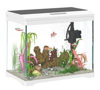 PawHut Glass Fish Tank with Filter System - LED Light - Water Pump - White | TJ Hughes