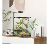 PawHut Glass Reptile Terrarium, 12L Vivarium for Lizards, Frogs, Snakes, Turtles, Tortoises, with Ventilation, 20 x 20 x 30cm Black