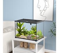 PawHut Glass Reptile Terrarium Habitats For Lizards/Frogs/Snake - 50 X 30 X 35cm, Black