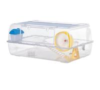 Pawhut 2 Storey Hamster Cage With Running Wheel Hut Drinker Feeding Bowl In White White
