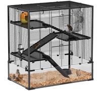 PawHut Hamster Cage 23cm Tempered Glass Bottom for Rats 78.5 x 48.5 x 80cm