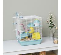 PawHut Hamster Cage, Gerbil Cage for Dwarf Hamsters, 34.5 x 27.5 x 41 cm