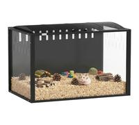 PawHut Hamster Cage Steel Frame Chewproof, Large Rat Cage with Openable Top, Deep Burrow, Transparent Small Animal Habitat for Dwarf Syrian Hamster, Gerbil, Rats, 81L x 51W x 53H cm