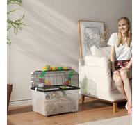 PawHut Hamster Cage, 2 Tier Gerbil Cage with 31cm Deep Tray, Tube System, Water Bottle, Ramp, Feeding Bowl, 58 x 43 x 57cm, Multicoloured