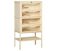 PawHut Hamster Cage Wooden Mouse Rodent Small Pet Animals 4 Layers Tall Bottom Storage Shelf Easy Clean