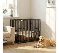 Pawhut Heavy Duty Dog Crate, Dog Cage With Wheels For Small Medium Breeds