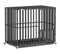 PawHut Heavy Duty Dog Crate Wheels for Medium Breeds 95 x 57 x 81 cm Black