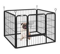 PawHut Heavy Duty Dog Playpen, 4 Panel Puppy Pen, Foldable Dog Kennel Both Indoor Outdoor Use Collapsible Design 82L x 82W x 60H (cm) Grey