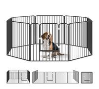 PawHut Heavy Duty Dog Playpen, 8 Panels Dog Pen, 80cm Height Pet Playpen Exercise Pen, with Door, for Small and Medium Dogs