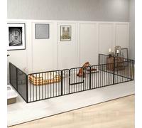 PawHut 60cm 8 Panels Heavy-Duty Dog Playpen for Small Dogs, Black