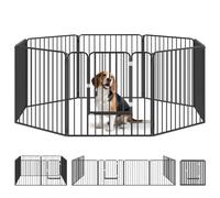 PawHut Heavy Duty Dog Playpen 80cm High with Door for Small & Medium Dogs | 8 Panels Dog Pen, Pet Playpen Exercise Pen