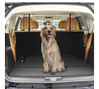 PawHut Heavy Duty Pet Dog Car Barrier Adjustable Ventilated Mesh Wire Guard Auto Vehicle Fence Protector SUVs Black 91-152 cm Black