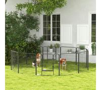 PawHut Heavy Duty Puppy Play Pen, 12 Panels Pet Exercise Pen, for Indoors, Outdoors
