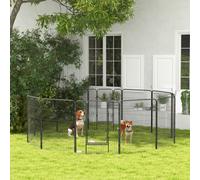 PawHut Dog Pen 12 Panels Puppy Pen Heavy Duty Pet Playpen for Indoor Outdoor for Dogs, Rabbits, Ducks 100cm High