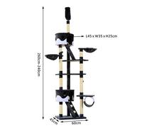 PawHut Climbing Cat Tree & Activity Center - Dark Grey & White, Grey