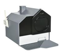 PawHut Hooded Cat Litter Tray with Scoop Drawer Pan 47 x 45 x 42cm Grey