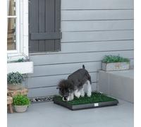 PawHut Indoor Pet Dog Toilet Mat Potty Tray Training Grass Restroom with Tray and Loo Pad (51L x 63W x 6T (cm) ) Green