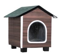 PawHut Insulated Outdoor Cat House, Waterproof Feral Cat Shelter with Elevated Base and Cushion, Red-brown
